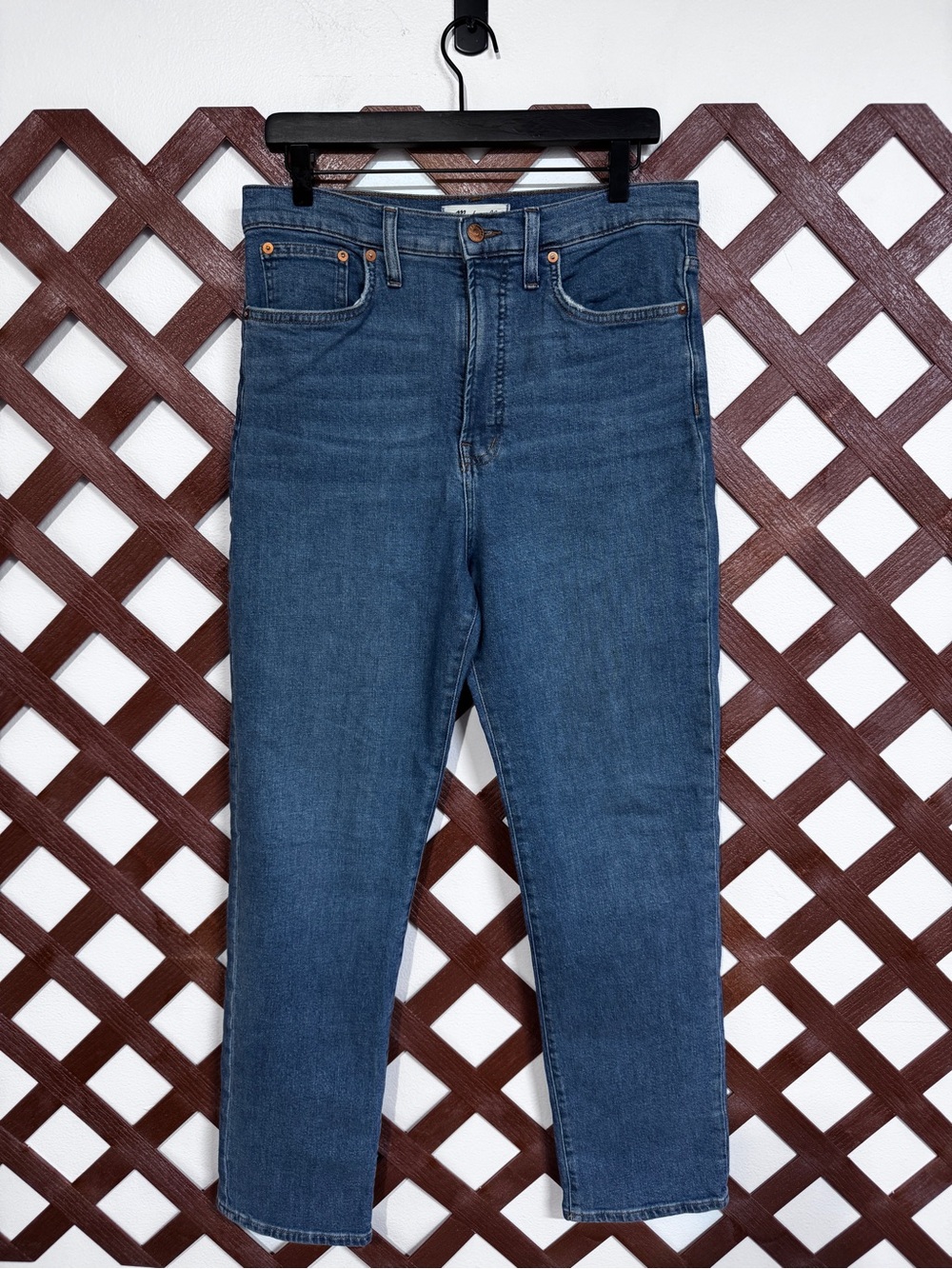 WJ552 {Madewell} "The Perfect Vintage Straight Jeans" Blue High Rise Denim